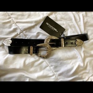 Double Buckle Silver Belt